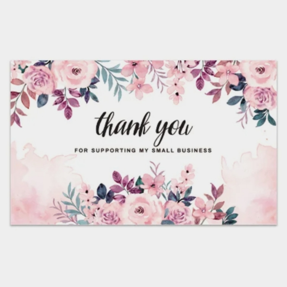 60 Thank You For Your Purchase FLORAL BUSINESS CARDS
